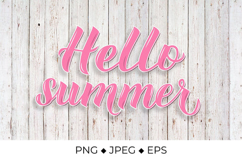 Hello summer hand lettered sublimation design Sublimation LaBelezoka 