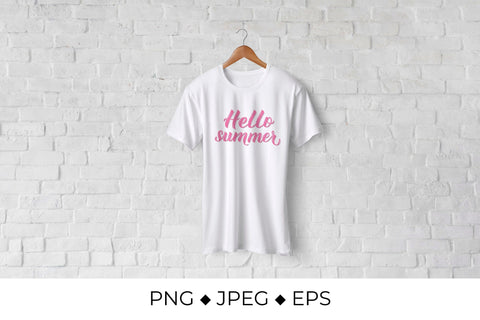 Hello summer hand lettered sublimation design Sublimation LaBelezoka 