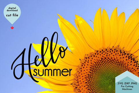 Hello Summer Hand Lettered SVG Cut File SVG Lettershapes 