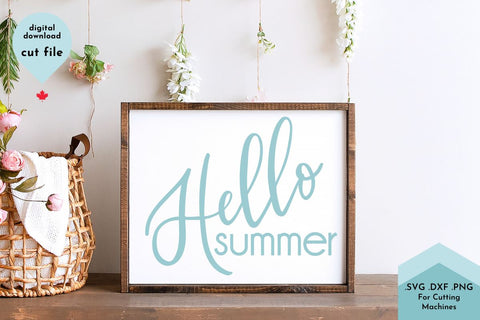 Hello Summer Hand Lettered SVG Cut File SVG Lettershapes 