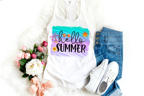 Hello Summer I Summer Sublimation I Beach Sublimation Sublimation Happy Printables Club 