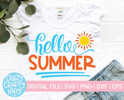 Hello Summer | Last Day of School SVG Cut File SVG Crazy Crafty Lady Co. 