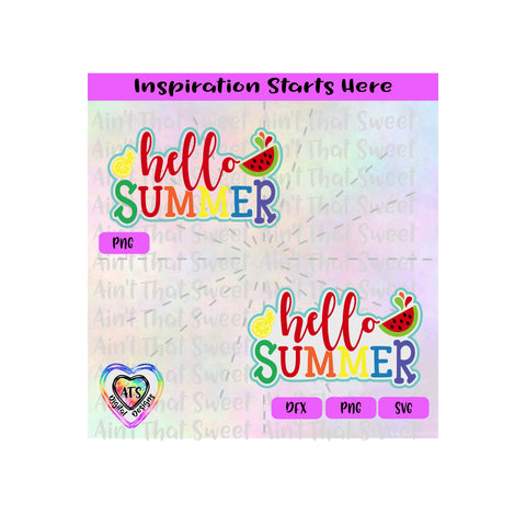 Hello Summer | Lemon Slice | Watermelon Slice | Colorful - Transparent PNG SVG DXF - Silhouette, Cricut, ScanNCut SVG Aint That Sweet 