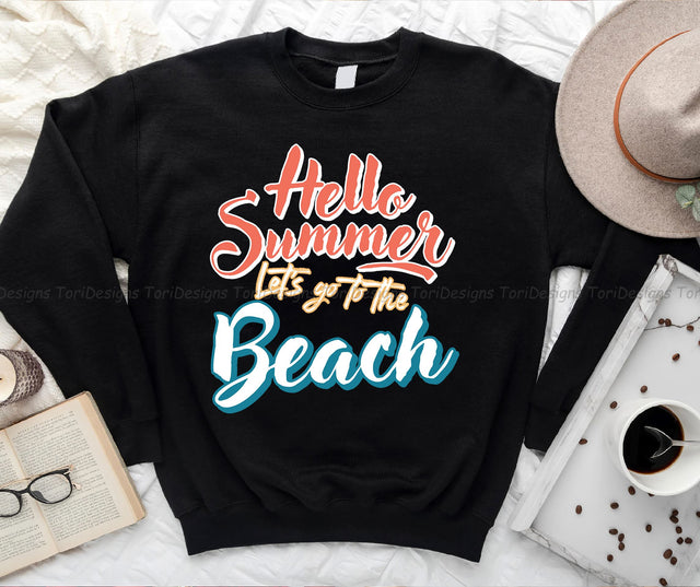 Hello Summer Let's Go To The Beach PNG, Summer Sublimation Designs Downloads Sublimation ToriDesigns 