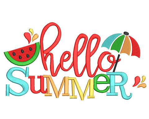 Hello Summer Machine Embroidery Design Embroidery/Applique DESIGNS Canada Embroidery 