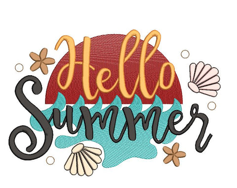 Hello Summer Machine Embroidery Design Embroidery/Applique DESIGNS Canada Embroidery 