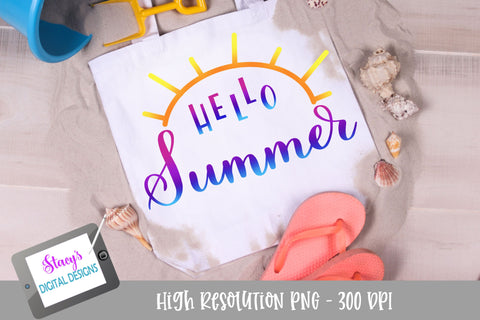 Hello Summer PNG - Sublimation Design Sublimation Stacy's Digital Designs 