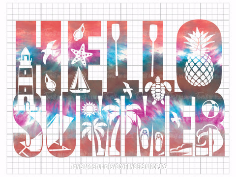 Hello Summer PNG Sublimation, Summer Shirt, Beach Life Design SVG TonisArtStudio 