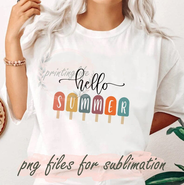 Hello Summer Png, Summer Vibes, Boho Sublimation, Hot Mom Summer Png, Retro Summer Png, Beach Sublimation, Vacation Png, File For Shirt Sublimation PrintingLife 