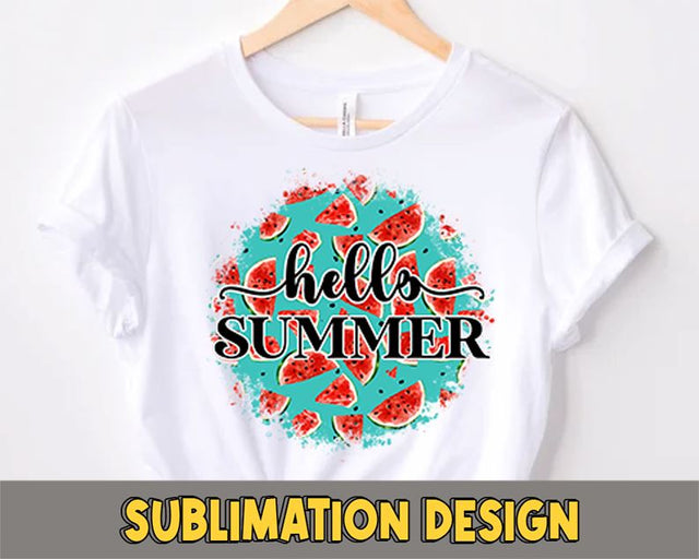 Hello summer PNG, Watermelon print sublimation, Summer Quote PNG, Summer Saying PNG, Summer PNG Design Sublimation sassyprint 