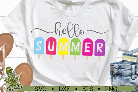 Hello Summer Popsicles SVG Cut File SVG Crunchy Pickle 