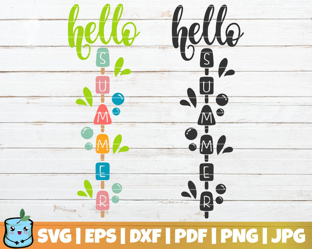 Hello Summer Porch Sign SVG MintyMarshmallows 