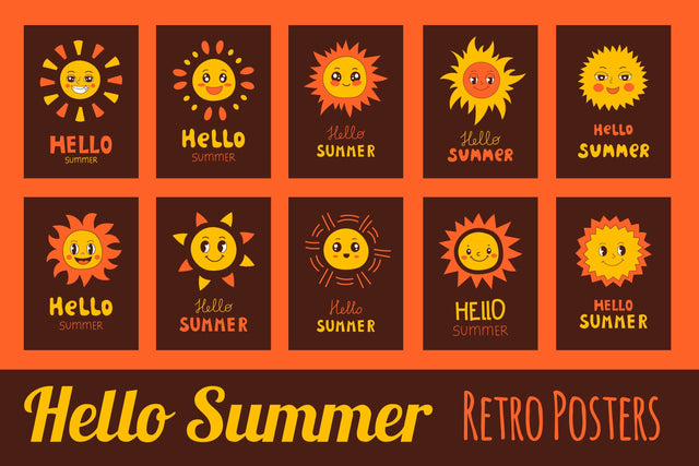 Hello Summer Retro Posters Sublimation Rin Green 
