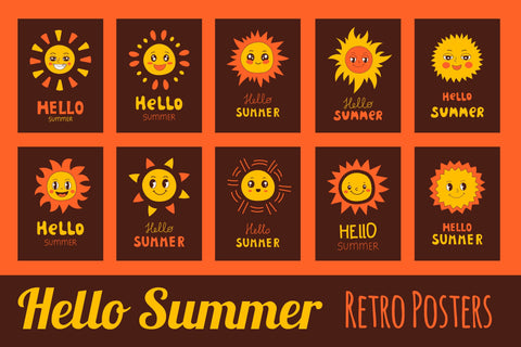 Hello Summer Retro Posters Sublimation Rin Green 