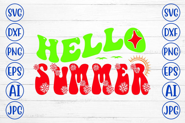 Hello Summer Retro SVG SVG Syaman 
