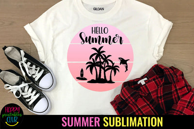 Hello Summer Sublimation Design Sublimation Happy Printables Club 