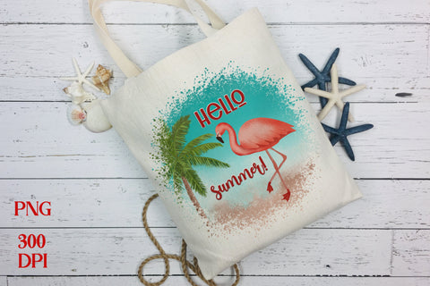 Hello summer sublimation | Flamingo sublimation design Sublimation Svetana Studio 