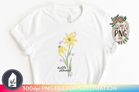 Hello Summer Sublimation | Yellow Daisy Sublimation Sublimation LilleJuniper 
