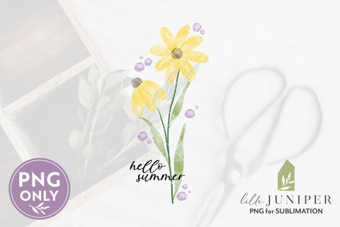 Hello Summer Sublimation | Yellow Daisy Sublimation Sublimation LilleJuniper 