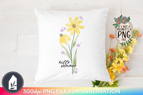 Hello Summer Sublimation | Yellow Daisy Sublimation Sublimation LilleJuniper 