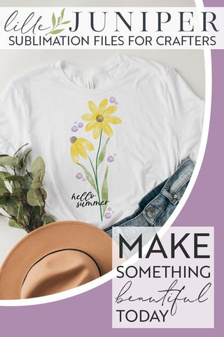 Hello Summer Sublimation | Yellow Daisy Sublimation Sublimation LilleJuniper 