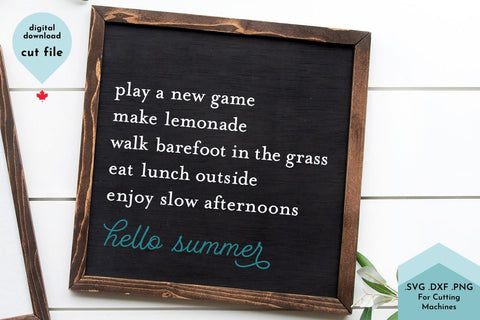 Hello Summer - Summer Sign SVG Cut File SVG Lettershapes 