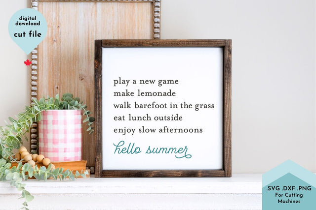 Hello Summer - Summer Sign SVG Cut File SVG Lettershapes 