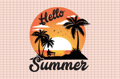 Hello Summer Sun and Watermelon Png Sublimation Rupkotha 
