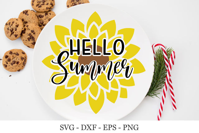 Hello summer sunflower svg cut files SVG Chamsae Studio 