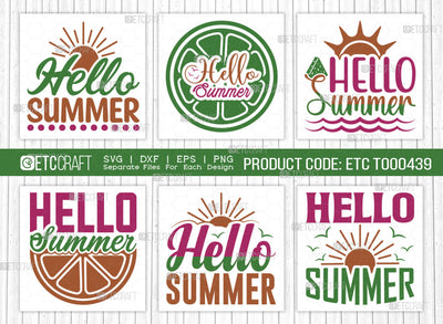 Hello Summer SVG Bundle, Beach Life Svg, Summer Love Svg, Vacation Svg, Summer Vibes Svg, Summer Saying Svg, Summer Quote, ETC T00439 SVG ETC Craft 