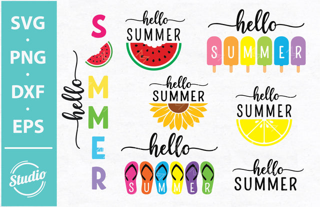 Hello Summer Svg bundle, Hello Summer Svg, Hello Summer Popsicle svg, Png, Eps, Dxf SVG SailorMoonDigitals 