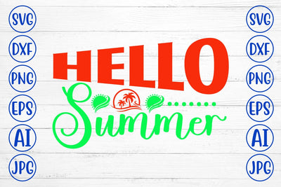 Hello Summer SVG Cut File SVG Syaman 