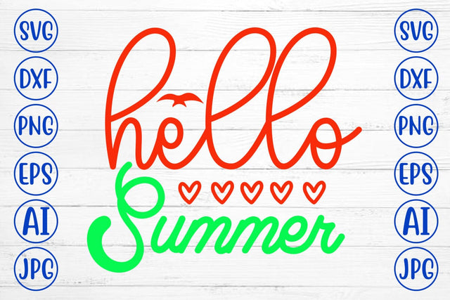 Hello Summer SVG Cut File SVG Syaman 