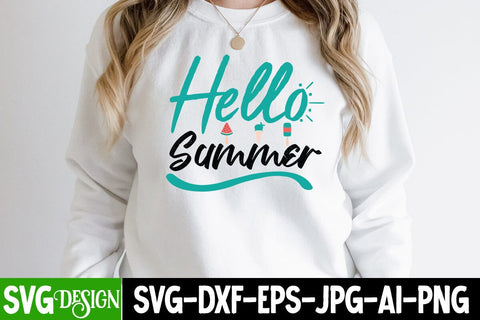 Hello Summer SVG Cut File,Hello Summer SVG Design, Summer SVG Cut File,Aloha Summer SVG Design, Summer SVG Quotes, Summer Sublimation PNG,Funny Summer SVG SVG BlackCatsMedia 