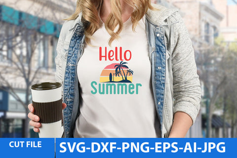 Hello Summer SVG Design SVG BlackCatsMedia 