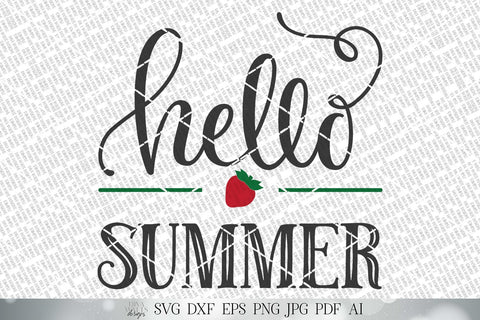Hello Summer SVG | Farmhouse Round Sign SVG | Welcome SVG | dxf and more! | Printable SVG Diva Watts Designs 