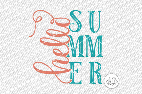 Hello Summer SVG | Farmhouse Sign | DXF and More SVG Diva Watts Designs 