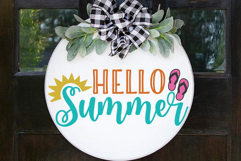 Hello Summer SVG | Front Door Sign | Shirt Design | SVG DXF PNG JPG SVG So Fontsy Design Shop 