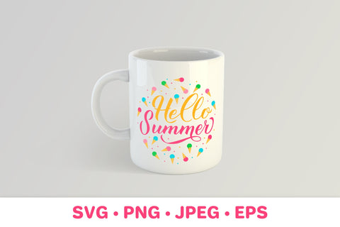 Hello summer SVG. Ice cream SVG. Round sign SVG LaBelezoka 