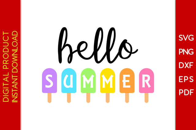 Hello Summer SVG PNG PDF Cut File SVG Creativedesigntee 