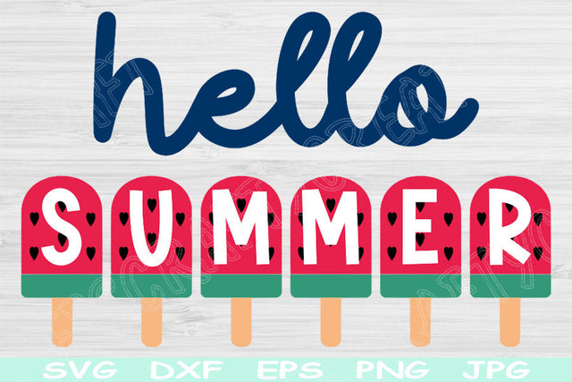 Hello Summer Svg, Summer Quote Svg Files for Cricut, Hello Summer Popsicle Svg, Summer Png, Dxf, Eps. Hello Summer Sign Svg for Silhouette. SVG TiffsCraftyCreations 