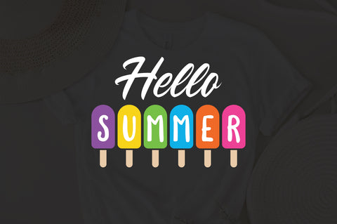 Hello Summer SVG, Summer Quote svg, Heart Svg, Hand Lettered, Handdrawn, Svg SVG Fauz 