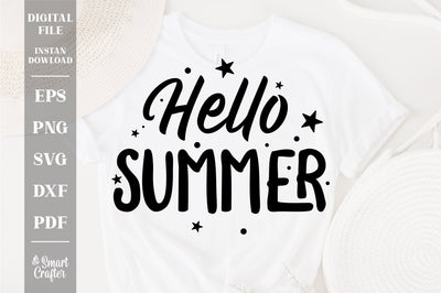 Hello Summer Svg, Summer Quote Svg, Summer Saying Svg, Summer Svg Designs, Summer Cut Files svg SVG Fauz 