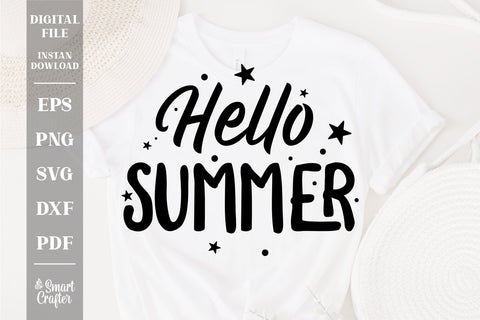 Hello Summer Svg, Summer Quote Svg, Summer Saying Svg, Summer Svg Designs, Summer Cut Files svg SVG Fauz 