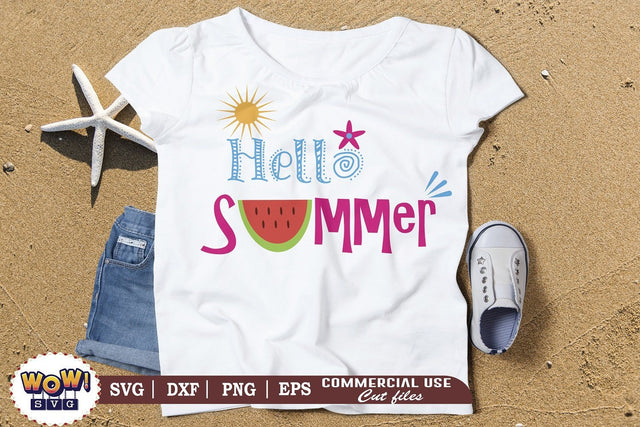 Hello Summer svg, Summer svg, Beach svg, Png, Dxf SVG Wowsvgstudio 