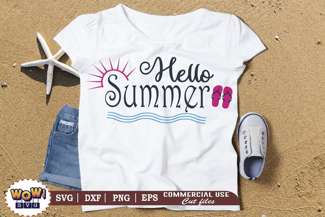 Hello Summer svg, Summer svg, Beach svg, Png, Dxf SVG Wowsvgstudio 
