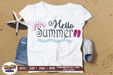 Hello Summer svg, Summer svg, Beach svg, Png, Dxf SVG Wowsvgstudio 