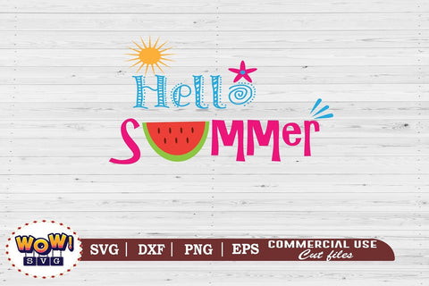 Hello Summer svg, Summer svg, Beach svg, Png, Dxf SVG Wowsvgstudio 