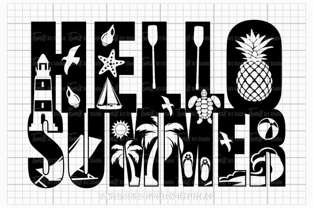Hello Summer SVG | Summer Svg Files | Beach Svg | Summer Vibes Svg Png | Vacation Svg | Summer Time Svg | Cricut Svg | Silhouette Cut Files SVG TonisArtStudio 