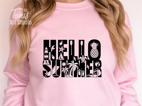 Hello Summer SVG | Summer Svg Files | Beach Svg | Summer Vibes Svg Png | Vacation Svg | Summer Time Svg | Cricut Svg | Silhouette Cut Files SVG TonisArtStudio 